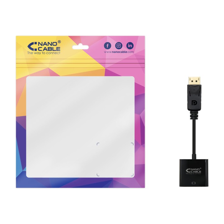 NANOCABLE DisplayPort hím - VGA nőstény adapter HDB15 15 CM