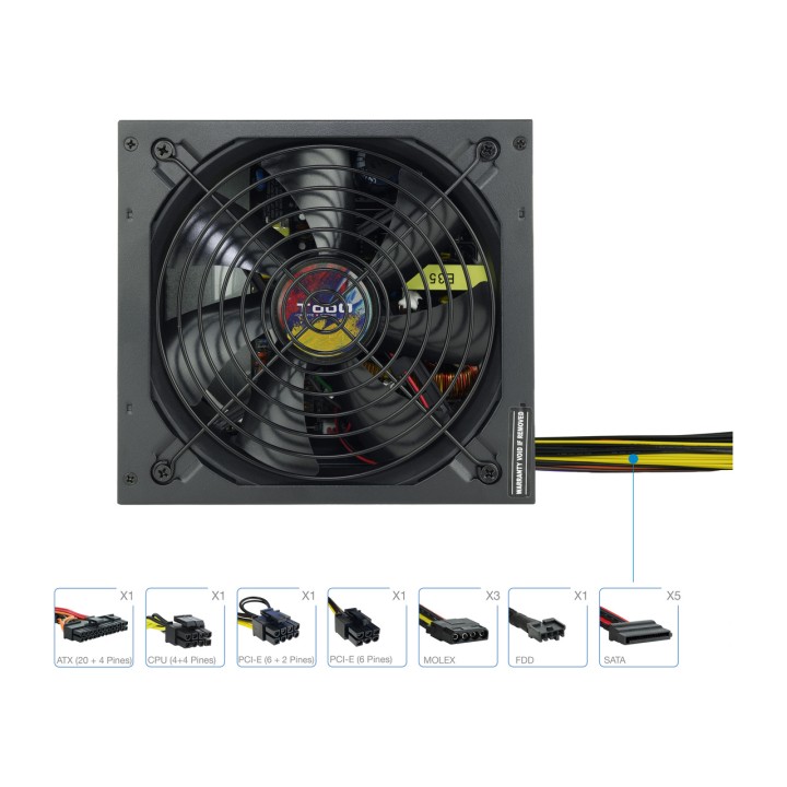 TOOQ Alimentatore ATX con PFC attivo TQAPOLO-600SP 600W