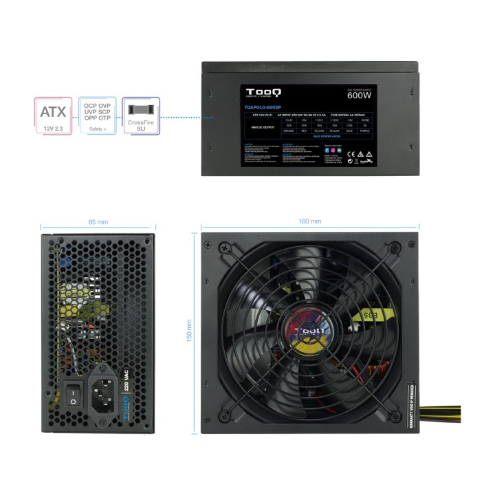 TOOQ ATX-Netzteil mit aktiver PFC TQAPOLO-600SP 600W