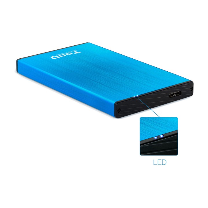 TOOQ Ekstern kasse af aluminium til harddisk TQE-2527 2,5"