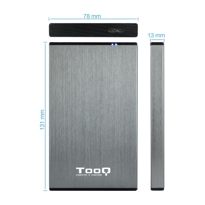 TOOQ Alumínium külső ház merevlemezhez TQE-2527 2,5" SATA3