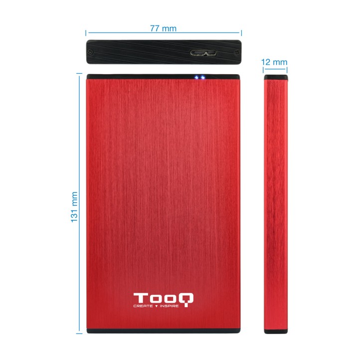 TOOQ Externé hliníkové puzdro pre pevný disk TQE-2527 2,5"