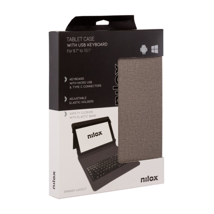 NILOX Universal tablet case with USB keyboard 9,7-10,5"