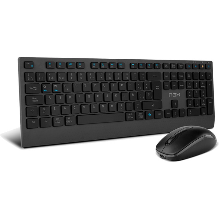 NOX Kit tastiera e mouse wireless ricaricabili LITE-DUO