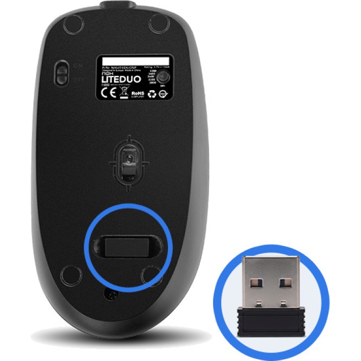 NOX Kit de teclado e mouse sem fio recarregáveis LITE-DUO