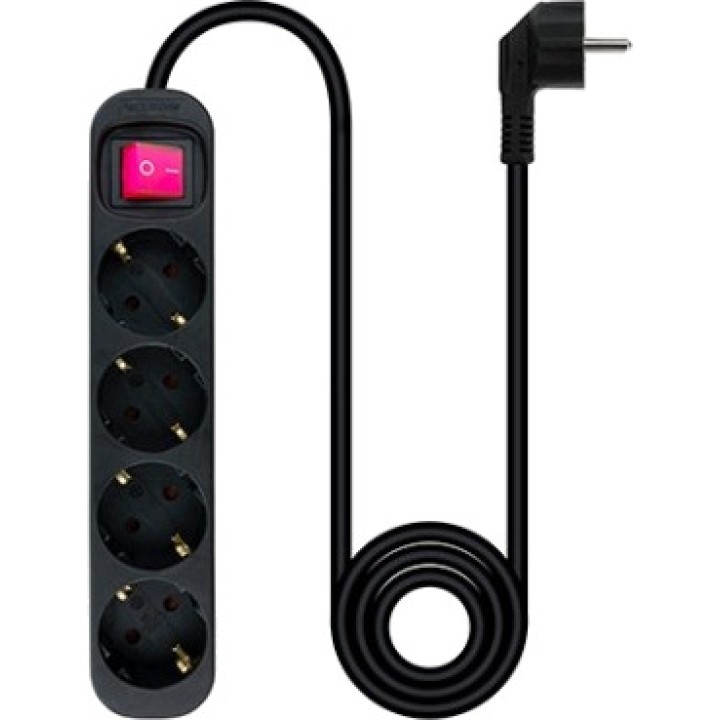NANOCABLE 4-outlet power strip with switch and child