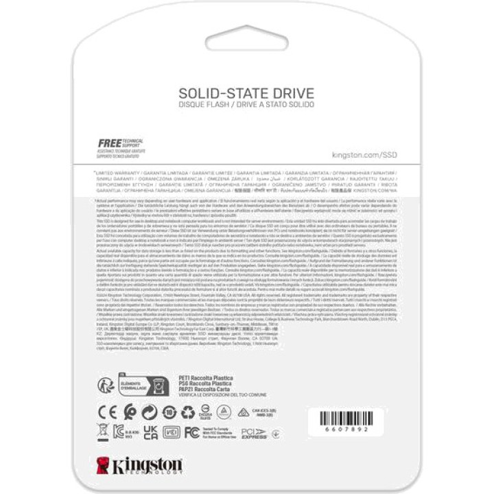 KINGSTON SSD intern M.2 NVMe PCIe 4.0 NV3 4TB DSP0000028075