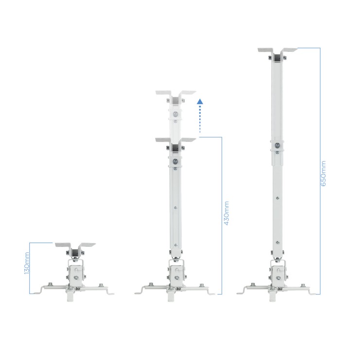 TOOQ Soporte de techo para proyector con altura regulable