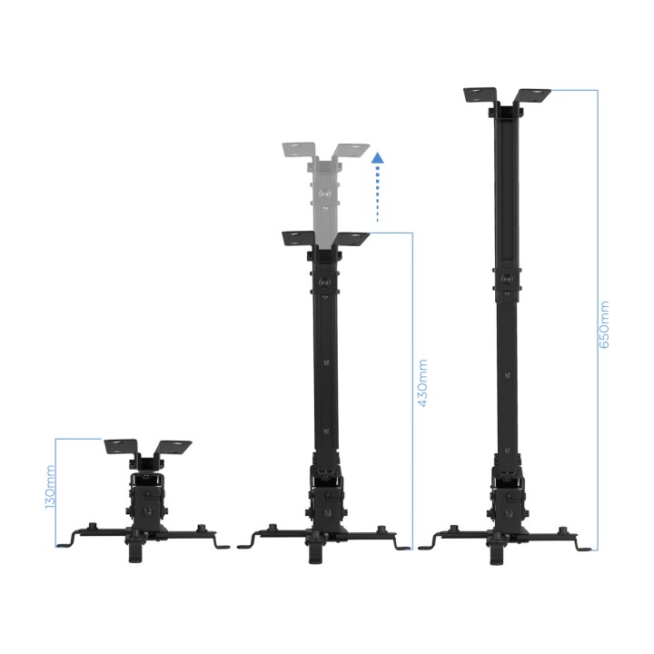 TOOQ Soporte de techo para proyector con altura regulable