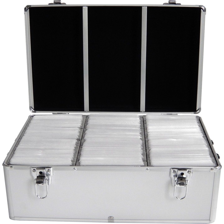 MEDIARANGE Aluminium koffer voor 500 cd's en dvd's BOX77