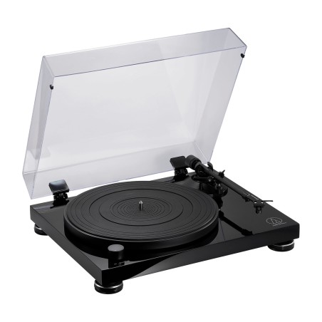 platine vinyle hi-fi manuelle à entraînement par courroie avec finition laquée at-lpw50pb