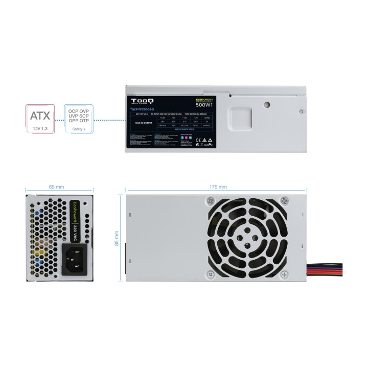 TOOQ TFX-PC-Netzteil ECOPOWER-II TQEP-TFX500S 500W OEM