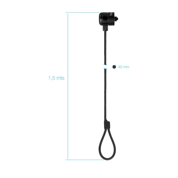 TOOQ Cablu antifurt cu cheie pentru laptop TQCLKC0025 1,5M