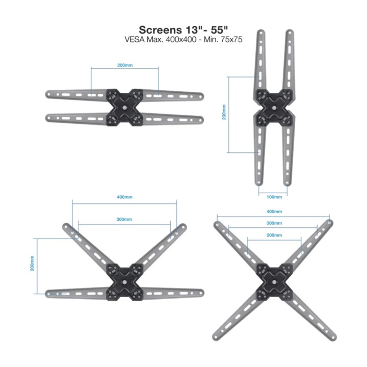 TOOQ Schwenkbare TV-Wandhalterung LP1355TN 13-55" 25KG
