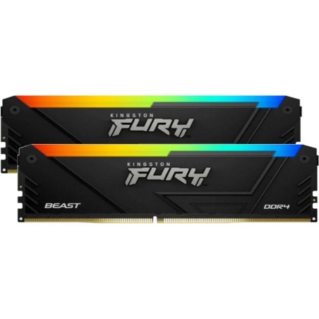 kit de memoria ram dimm para sobremesa con iluminación rgb fury beast ddr4 3200mhz 32gb 2x16gb cl16 kf432c16bb2ak2/32