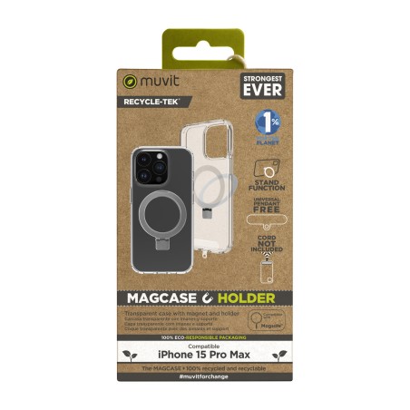 recycelte magnetische handyhülle mit ständer recycletek-magsafe iphone 15 pro max mcbkc0299