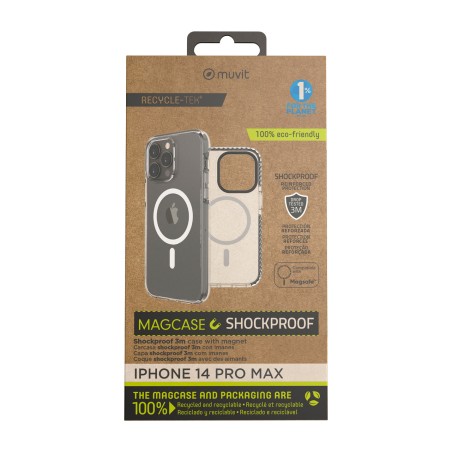 coque magnétique antichoc recyclée pour téléphone portable shockproof-3m recycletek-magsafe iphone 14 pro max