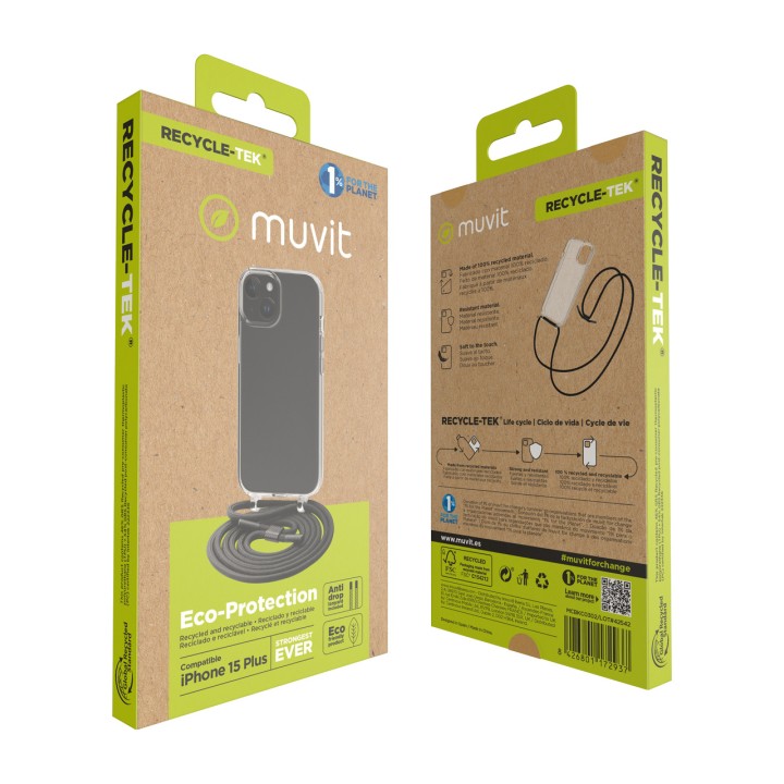 MUVIT Cover riciclata per cellulare con laccetto