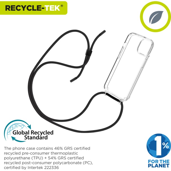 MUVIT Recycelte Handyhülle mit Trageband RECYCLETEK-IPHONE