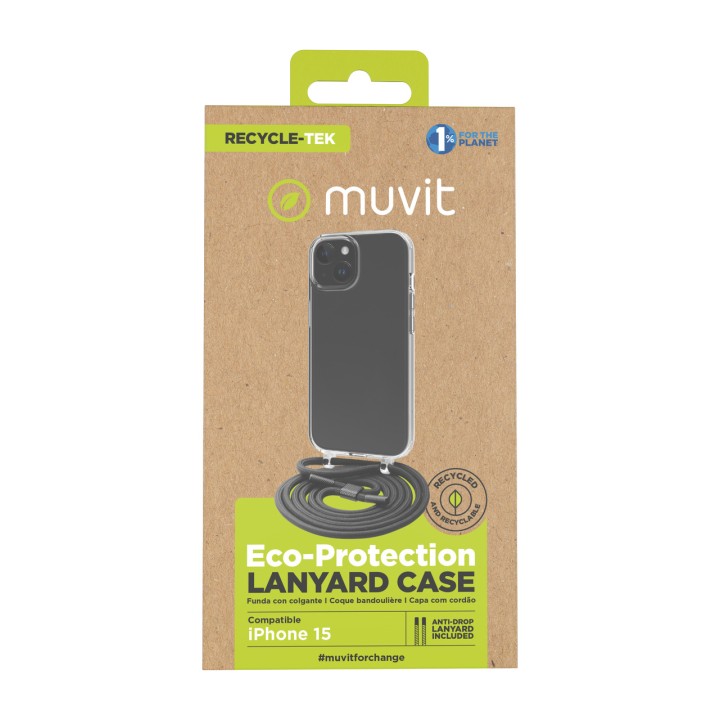 MUVIT Recycelte Handyhülle mit Trageband RECYCLETEK-IPHONE
