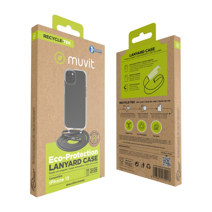 MUVIT Cover riciclata per cellulare con laccetto