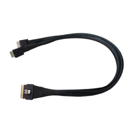 nvme kábel slimsas-ról dupla oculink-re sff-8654 2x-8611 50 cm 8654-8611-205