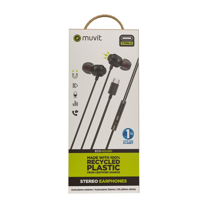MUVIT Magnetische USB-C-In-Ear-Kopfhörer aus recyceltem