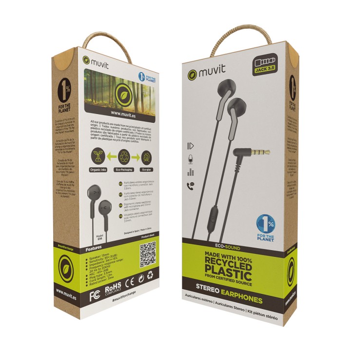 MUVIT Écouteurs intra-auriculaires ergonomiques en plastique