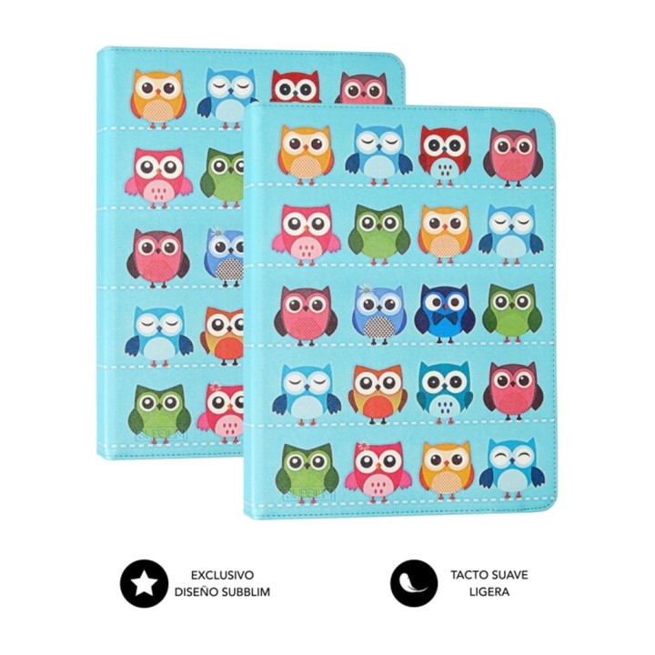SUBBLIM Printed owl case for universal 10.1-inch tablet