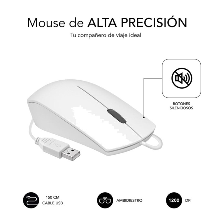 SUBBLIM Kit de teclado e mouse silenciosos com cabo USB