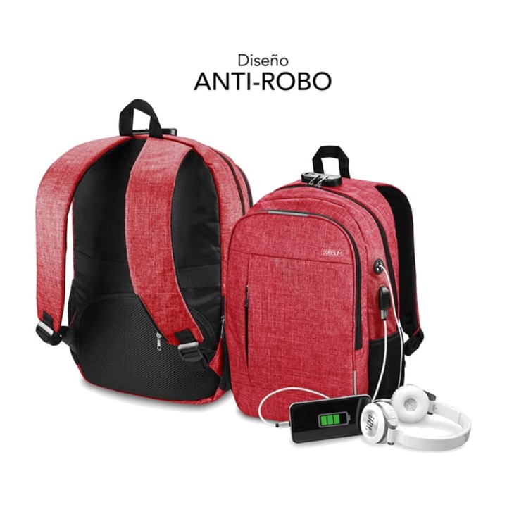 SUBBLIM Mochila antirrobo con candado de combinación para