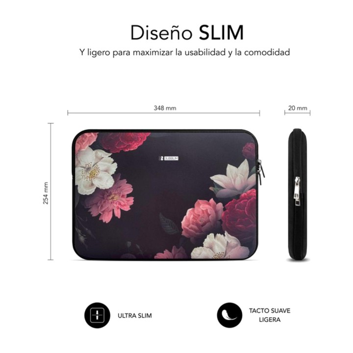 SUBBLIM Neoprene laptop sleeve with floral print for 13.3-
