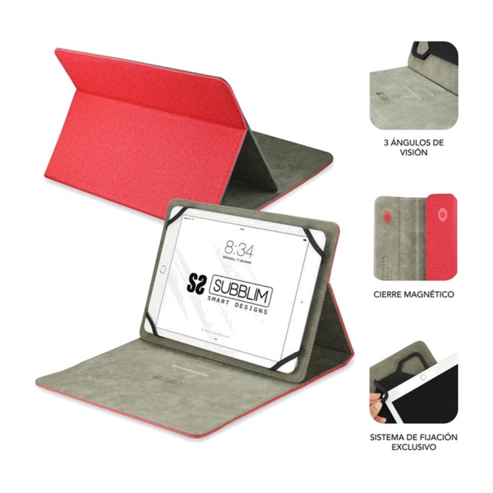 SUBBLIM Custodia universale con supporto per tablet da 10,1