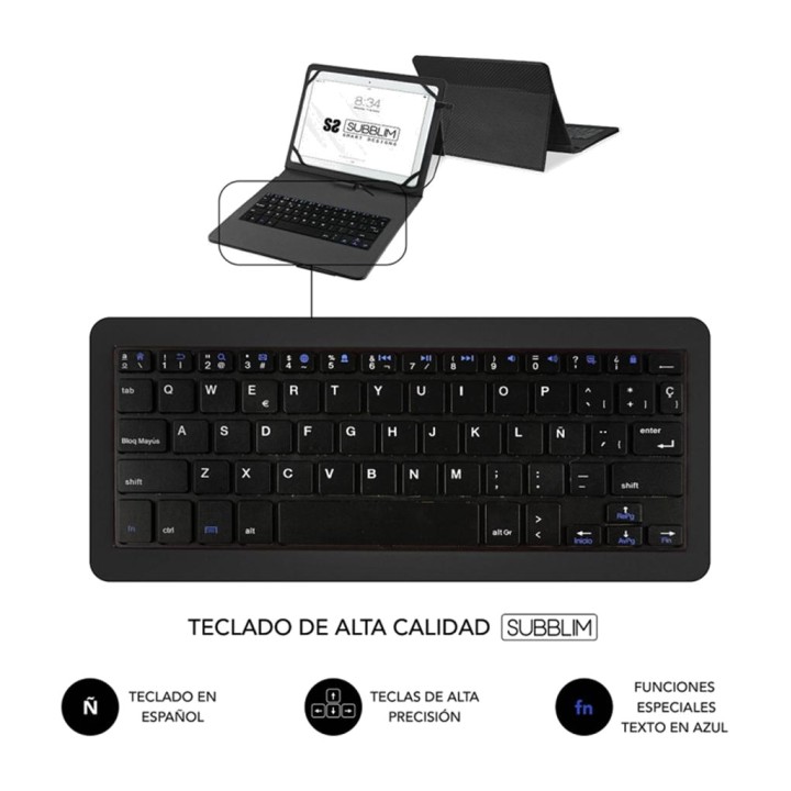 SUBBLIM Hülle mit integrierter kabelgebundener Tastatur für