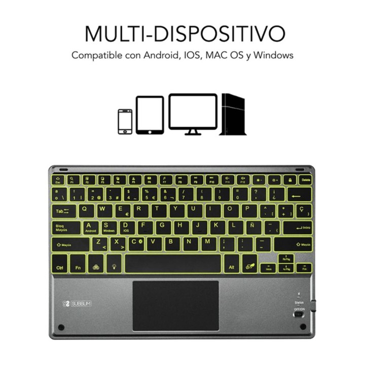 SUBBLIM Bluetooth-Tastatur mit Hintergrundbeleuchtung und