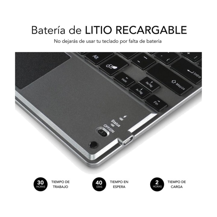 SUBBLIM Teclado bluetooth retroiluminado con touchpad para