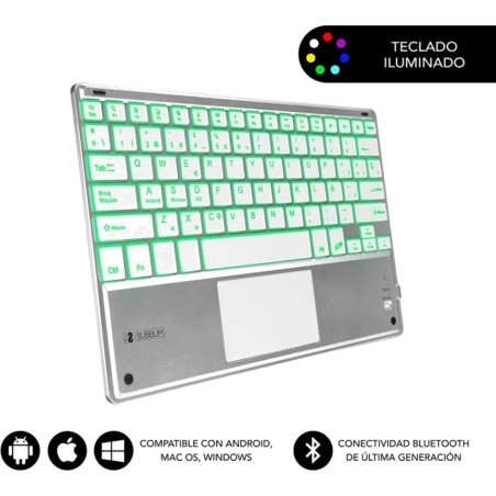 clavier bluetooth rétroéclairé avec pavé tactile pour tablette et téléphone portable smart-backlit