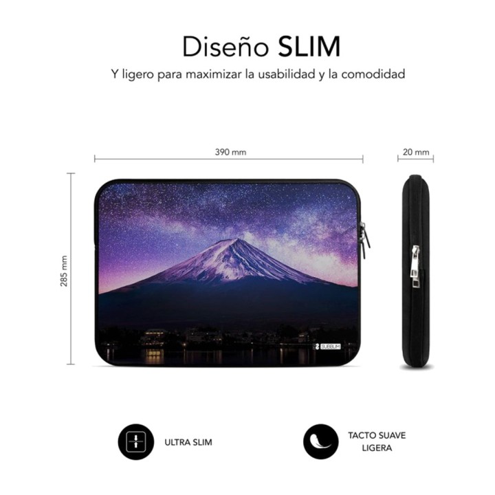 SUBBLIM Neoprenhülle mit Bergmotiv für 15,6-Zoll-Laptop