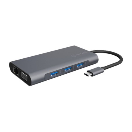 docking station usb-c a 8 porte con vga e rete gigabit ib-dk4040-cpd 100w 3,5 mm