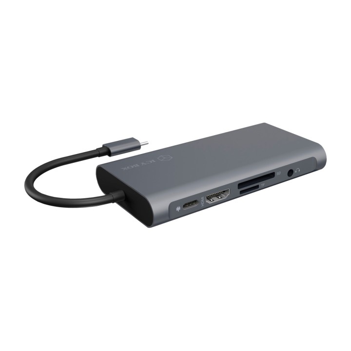 ICY BOX 8-port USB-C docking station with VGA and Gigabit