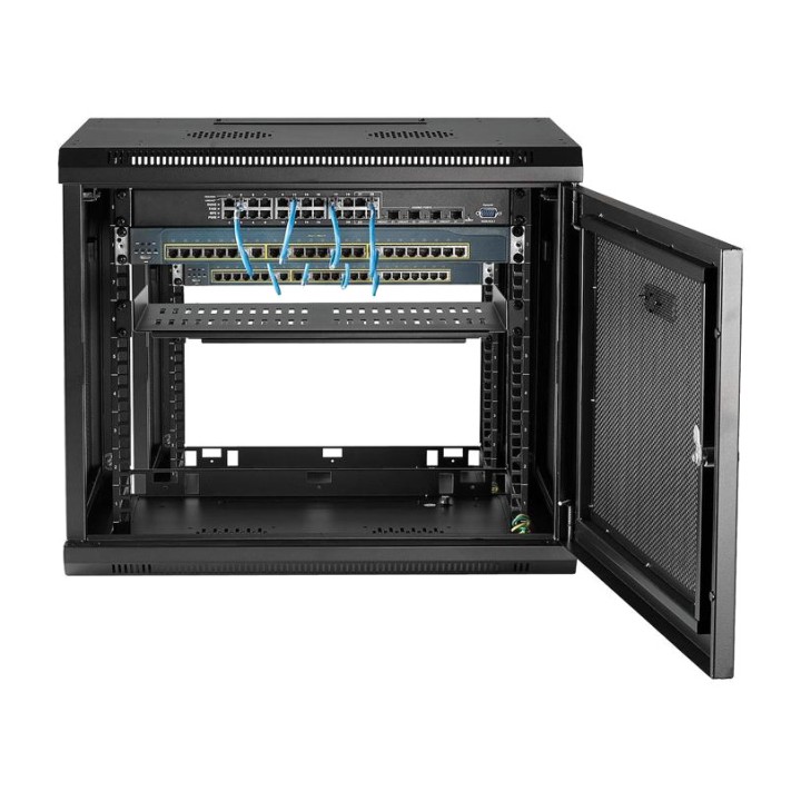 STARTECH.COM Wand-Rackschrank mit 2 Säulen und Fachboden 9U