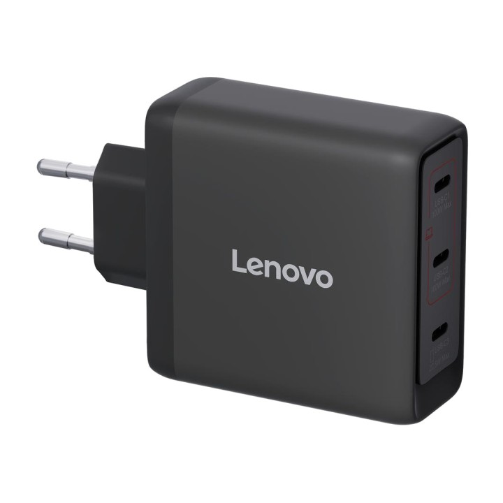 LENOVO GaN wall charger with 3 USB-C ports for laptop 100W