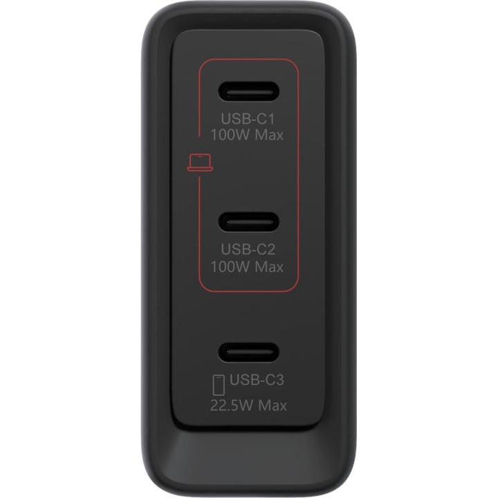 LENOVO Cargador de pared GaN con 3 puertos USB-C para portátil 100W 40AW100BEU DSP0000043122