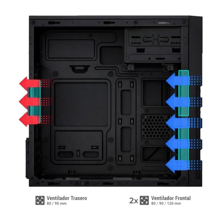 COOLBOX Caja de PC minitorre Micro ATX con USB-C frontal M680 GPU-295MM DSP0000041276