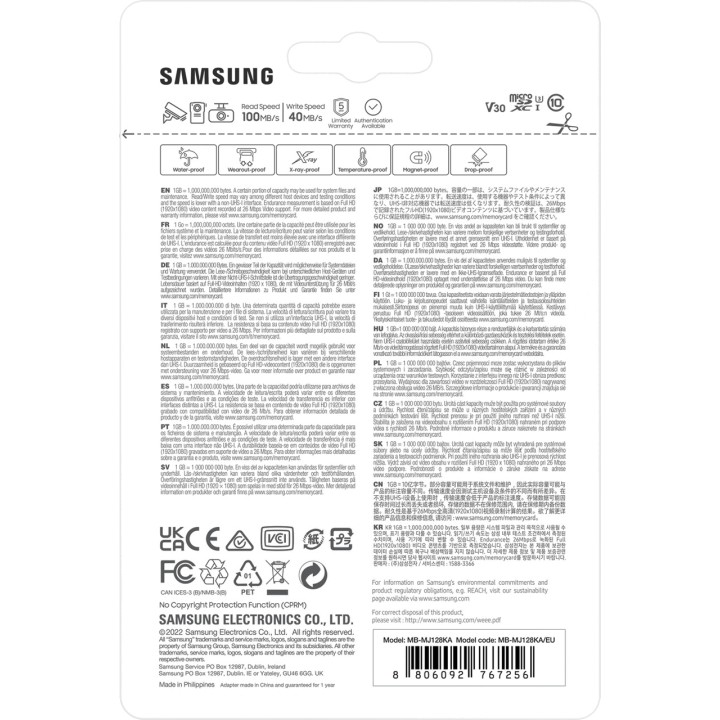 SAMSUNG microSD-Speicherkarte für Videoüberwachung mit