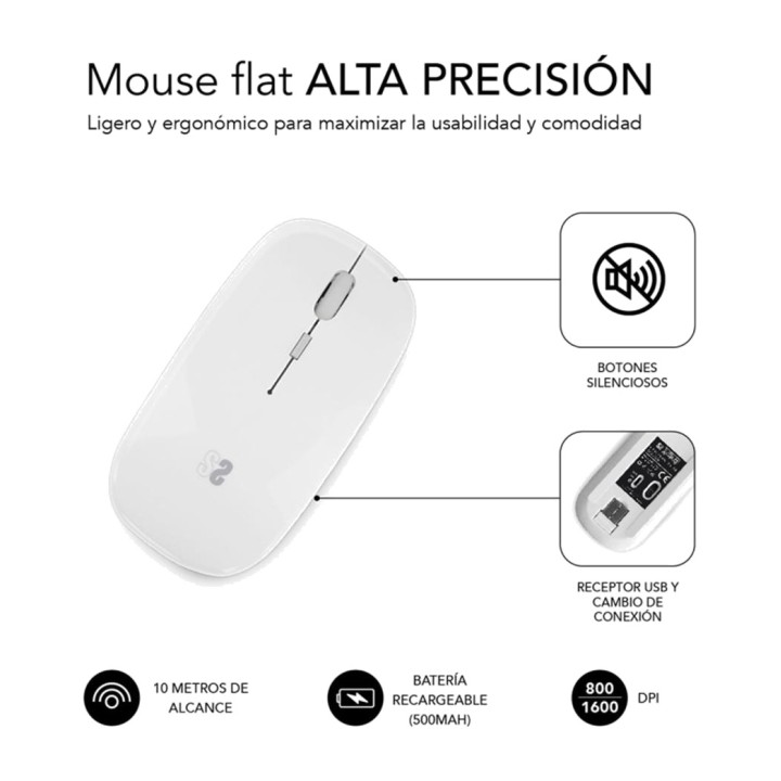 SUBBLIM Ultraflache, wiederaufladbare Bluetooth- und