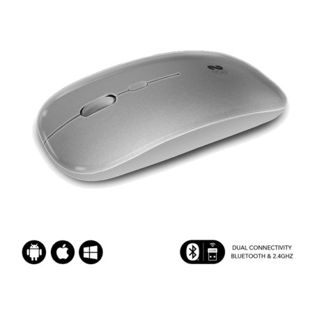 ultra-slim rechargeable bluetooth and rf wireless mouse dual-flat