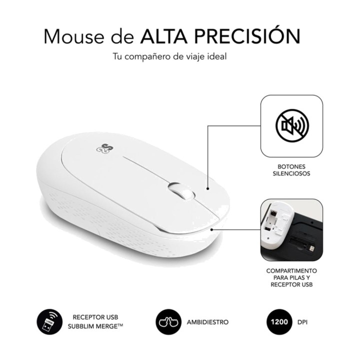 SUBBLIM Silent wireless keyboard and mouse combo