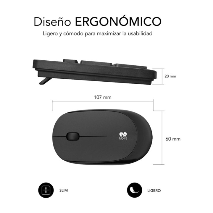 SUBBLIM Pack de teclado y ratón inalámbricos silenciosos