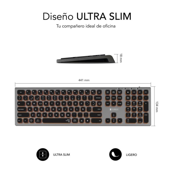 SUBBLIM Tastiera estesa retroilluminata wireless